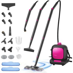 All-in-1 Steam Cleaner with 25 PSI High-Pressure Boiler, 21-Piece Accessory Kit, Portable Handheld & Floor Steamer for Tiles, Grout, Furniture and Car, Chemical-Free Deep Cleaning,3 Colors Selection