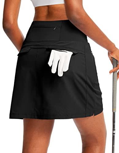 G Gradual Golf Skorts Skirts for Women with 5 Pockets Women's High Waisted Lightweight Athletic Skirt for Tennis Running (Black, XL )