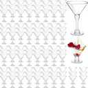 100 Pcs Plastic Martini Glasses 5 oz Disposable Cocktail Glasses Tall Mini Martini Plastic Cups Unbreakable Appetizer Dessert Cups for Margarita Wine Champagne Ice Cream Wedding Party Bar Event