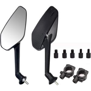 Mamiko 8MM Motorcycle Mirrors Universal for 7/8"Handlebars Bike Mirror Compatible with ATV Snowmobile Scooter Moped Dirt Bike Sportsman - Convex Mirrors (BLACK)