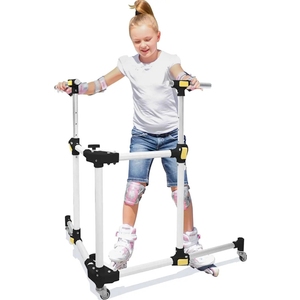 GanFindX Folding Skater Aid for Kids Roller Skating, Aluminum Roller Skate Trainer for Children Toddler Adjustable Height Training Walker