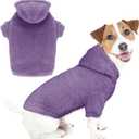 Fuzzy Dog Sweaters for Medium Dogs Dog Hoodie Sweater Clothes Warm Soft Cozy Pet Coats Hooded Sweatshirt Medium Pet Hoodie(Purple-M)