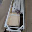 Martin Svensson Home Solid Wood Sofa Console Table, Cream White with Brown Top