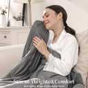 Smart Queen Weighted Blanket 5lbs (41x60,Grey) Throw Size Soft Cooling Heavy Blanket for Sleeping, Breathable All Season Comfort with Premium Glass Beads,Machine Washable