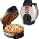 Gourmia Belgian Waffle Maker  Nonstick Waffle Ceramic Coating Plates with Browning Control &Indicator Lights to Make Thick Fluffy Waffles from Light to Dark - Compact, Quick Heat Up, Upright Storage