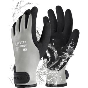 PACIFIC PPE Winter Work Gloves for Men and Women, 100% Waterproof Thermal Insulated Freezer Gloves for Cold Weather, Super Grip, Grey, 2X-Large