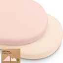 2-Pack Organic Bassinet Sheets for Girls, Boys - 100% Cotton Bassinet Mattress Sheets Compatible with Halo Bassinest Swivel Sleeper, Graco, Baby Delight, Chicco, Fitted Bassinet Sheets (Cameo)