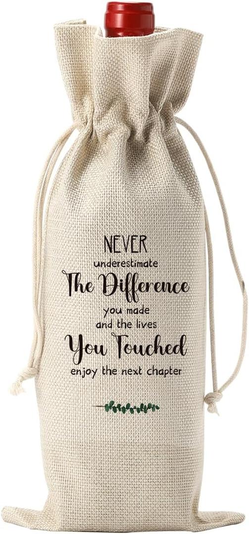 4 x XFW Coworker Leaving Gifts for Women Goodbye Gifts for Coworkers Going Away Gifts for Friends Leaving Farewell Gifts for Coworkers New Beginnings Gifts for Women Next Chapter Wine Bag (Never)