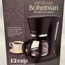 New - 12 Cup Coffee Maker Black Bohemian Anti Drop Carafe Reusable Nylon Filter