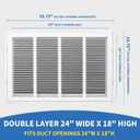 24x18 Return Air Grille [Duct Opening Size],Return Air Vent Cover for Wall Or Ceiling,Steel Return Air Filter Grilles Removable Face/Door for 1 Inch Filters (24"W x 18"H [Duct Opening])