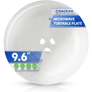 Small Microwave Plate Replacement 9.6 Inch Fits Microwave Glass Turntable From Many Brands - Perfect Fit Oven Microwave Plates Cooking Tray Replaces the Microwave Turntable Plate Round Dish 9 5/8
