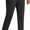 Women's Golf Pants with Deep Pockets Stretch 7/8 High Waisted Travel Pants Ankle Pants Casual (Black, XXL)
