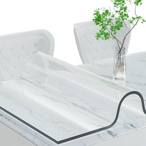 ETECHMART Clear Plastic Table Cover Protector Rectangle 24 x 60'', Thick Waterproof Transparent Table Protector for Dining Table, Non-Slip Heat Resistant Clear Desk Mat for Kitchen Office Desktop
