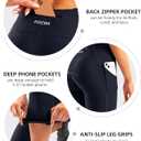 Women's 4D Padded Bike Pants High Waist Cycling Shorts Bicycle Capris 3/4 Biking Tights with Zipper Pockets (Black, S)