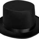 Top Hat for Men Women Adult, Magician Victorian Pilgrim Theatrical Clown Bowler Tailcoat, Cosplay Costume (Black)