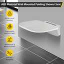 Dyna-Living Wall Mounted Folding Shower Seat 440 lbs Load-Bearing Fold Down Shower Seat for Inside Shower, ABS Material Folding Shower Bench Foldable Shower Chair for Shower Stall