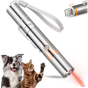 Cat Toy for Indoor, USB Rechargeable Cat Toy, 3 Light Colors Cat Interactive Toys for Dogs, Cats, Pet Chase Toy for Fun Playing Training Exercise Indoors (Rose Gold)