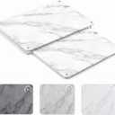 2 Tiers 24"x16" & 20"x16" Large Nesting Stone Dish Drying Mats for Kitchen Counter Absorbent Quick Dry Diatomaceous Earth Mat with Non-slip Feet for Pot Dishes Tableware (Marble Color)
