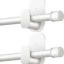 Curtain Rods No Drilling 2 Pack 32 to 86 Inch, HOTOZON 5/8 Inches No Drill Curtain Rods for Windows 55 to 82 Inches(4.5-6.8 ft), Renter Friendly Drapery Rod for Lightweight Curtains, White