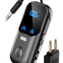 Bluetooth 5.4 Transmitter Receiver for 2 AirPods/Headphones, 2-in-1 Airplane Bluetooth Adapter with Mic for Hands-Free Calls, Low Latency, Wireless Audio Adapter for Travel Flight TV Speakers