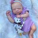 Anano Squishy Silicone Baby Doll 20 Inch Waterproof Lifelike Reborn Baby Dolls Toddler Realistic New Born Baby Doll Anatomically Correct for Kids (Soft Cloth Body)