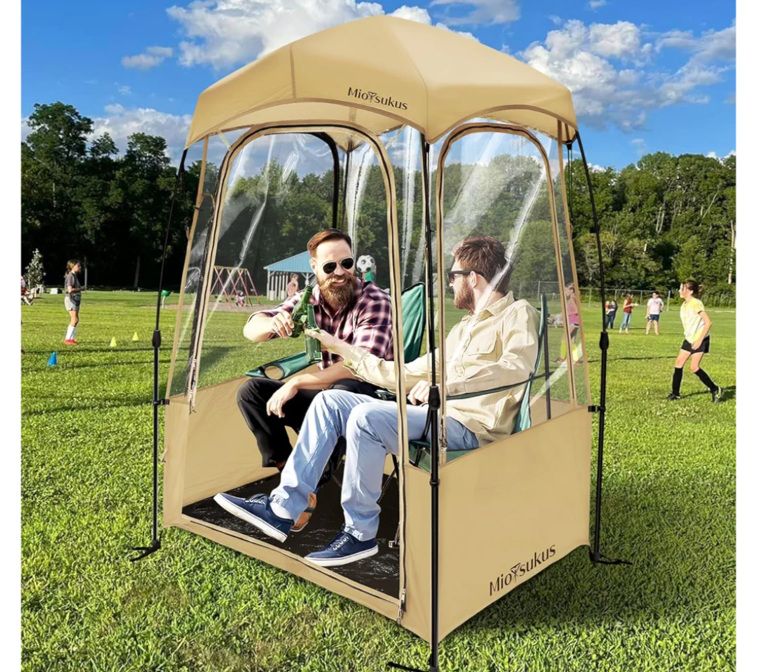 Sports Tent, Instant Weather Proof Pod, Pop Up Bubble Clear View Tent, Sports Pod with Extra Top Cover for Soccer, Football, Softball Games, and Other Outdoor Events, Baobrava, MioTsukus, Style: 46"l X 40"w X 65"h
