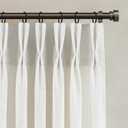 Pinch Pleated Linen Curtains 90 Inches Long for Living Dining Room Bedroom 2 Panel Set Beige White Cream Pinch Pleat Curtain 90 Inch Neutral Boho Floor to Ceiling Curtains Semi Sheer Linen Drapes