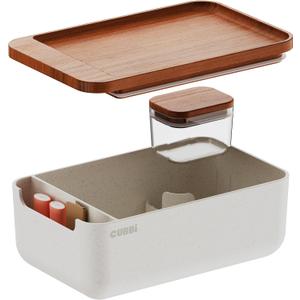 Cubbi - Airtight Box with Tray - Silicone Seals - 100% Air-Tight Storage Box with Accessories White