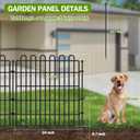 5 Panels No Dig Decorative Garden Fence for Yard, 24 in(H) X 10 ft(L) Animal Barrier Fencing for Outdoor Dog, Metal Portable Garden Fences for Borders, Pets, Landscape, Temporary Fence