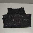 SweatyRocks Women's Sequin Tank Tops V Neck Sparkly Tops Sleeveless Glitter Vest Party Outfits (Black, L)