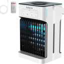 Portable Air Conditioners for Bedroom, Dual Motor Evaporative Air Cooler with 3 Speeds & 3 Mist, 7 Color Night Light Cooling Fan with 2-8H Timer, 1100ML Personal AC Unit for Office Room