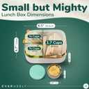 Everusely - Bento Box - Green, 27oz / 0.8 L - Stainless Steel Lunch Box with Leakproof Condiment Container - 3 Compartment Snack Organizer for On the Go Meals - Freezer & Dishwasher Safe