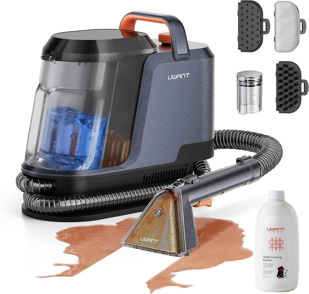 Uwant Carpet Cleaner Machine 18Kpa Powerful Suction, Portable Carpet Cleaner with Cleaning Tools&Self-cleaning Set for Cars,Sofa set of 1
