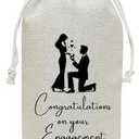 Zwsrplo Wedding Wine Bag Engagement Gifts for Couples, Gifts for Newly Engaged Couples Bridal Shower Wedding Gift for Bride Groom Engagement Party Decoration Supplies, Pack of 4
