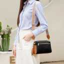 Fashion Small Leather Crossbody Bags for Women Trendy Casual Cross Body Handbags Crossover Travel Purses with Zipper Pockets (Blackbrwon)