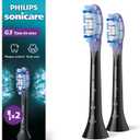 Philips Sonicare G3 Two-in-One - Genuine Replacement Electric Toothbrush Heads for Plaque Control and Gum Care, 2 Brush Head Pack Up to 6 Month Supply, Black, HX9052/95