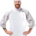 Chef Apron and Hat set, 2 Pockets Adjustable Cotton Kitchen Cooking Bib Apron, Baker Costume for Men Women (White)