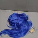 MapofBeauty 20 Inch/50 cm Long Layered With Bangs Straight Synthetic fiber Shoulder Length Hair Party Wig (Bright Blue)