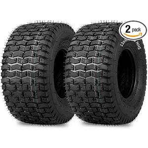 (2 Pack) 13x6.50-6 Lawn Mower Tubeless Tire, 13x6.5-6 for Tractor Riding Lawnmowers, 4 Ply, Turf-V Pattern (Size: 13x6.50-6 Turf-V)