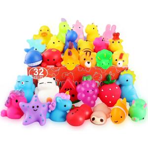 nobasco Squishies, 32 Pack Mochi Squishy Toys - Kawaii Cat Squishys Slow Rising Animals - Party Favors, Goodie Bag, Birthday Gifts, Mini Squishies Stress Reliever Toy