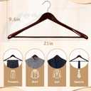 Urby 12pk 21 inch Wide Shoulder Wooden Hangers No Shoulder Bump. Design for Suit, Jackets, Heavy Cloths with Non Slip Pants Bar. Easy-to-Install Hook for Convenient and Quick Setup.