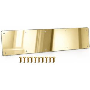 Door Kick Plate, 8" x 34" AL KickPlate, Fits 36" Doors, Gold Mirror Finish