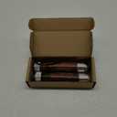 Hiboom 2 Pack Crayon Holder for 1/2'' Round or Hexagonal Marking Crayons, Wood Lumber Crayon Holder with Metal Chuck, Metal Caps and Nylon lanyard, Walnut Handle