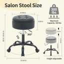 FIRAVOE Rolling Stool with Wheels, Adjustable Height Stool for Salon Tattoo, 1PCS, 22.44"D x 22.44"W x 20.67"H, Range is from 20.67" to 24.61"