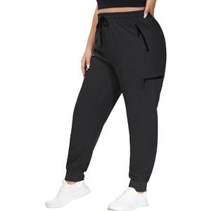 SEKINO Women's Plus Size Hiking Cargo Pants Lightweight Quick Dry Joggers Athletic Workout Outdoor Zipper Pockets Pants  2XL
