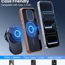 Long-arm Wireless Magnetic Car Phone Holder Mount with Cooling Fan & RGB Lights, 15W Fast Charging Auto-Rotate Charger for iPhone 17/16/15/14/13/12 S25 Samsung Google, Car Air Vent Mount