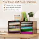 EasyPAG Scrapbook Paper Storage Organizer for Craft Room, 12x12 Paper Storage Desk Shelf, 10 Slot Adjustable File Sorter for Office School Classroom, Antique