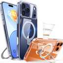 Peerock for iPhone 17 Pro Case: with 360 Spin Magnetic Stand, Camera Control Button, Fit for MagSafe, Military Drop Protection, Protective Slim Phone Cover for 17Pro with Ring Kickstand, 6.3", Clear