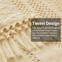 8 x OTOSTAR Boho Table Runner Beige Macrame Table Runners with Tassels Woven Table Runner 72 Inches Long Rustic Farmhouse Table Runners for Kitchen Dining Room Home Decor 12x72 Inch (Beige)