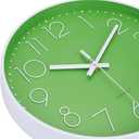 jomparis Modern Office Green Decor Wall Clock 12" Silent & Non-Ticking Battery Operated Quartz Round Clock